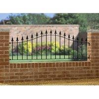 Burbage Iron Craft Saxon Spear Top Arched Railing Panel, Steel, Fits Gap of 1830 x 660 mm in Black