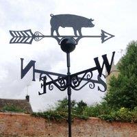 Poppyforge Pig Weathervane - Solid Steel - W61 x H88 cm - Powder Coated Black