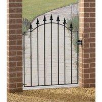Burbage Iron Craft Saxon-Warwick Spear Low Bow Top Single Gate, Fits Gap - W880 x H1076mm in Black