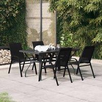 Berkfield Home 5 Piece Garden Dining Set Black