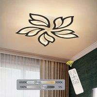 Black 60W Modern Leaves LED Flush Mount Ceiling Light Fixture