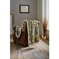 Deyongs Luxury Soft Cosy Warm Fleece Sherpa Large Mushroom Sage Throw 140x180cm in Green | Size: 140 cm x 180 cm