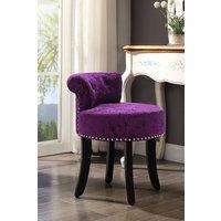 Living and Home Luxury Ice Velvet Dark Purple Upholstery Dressing Stool