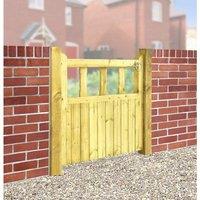 Burbage Iron Craft Quorn Single Garden Gate - Pressure Treated Redwood - W750 x H900 mm in Brown