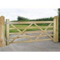 Burbage Iron Craft Evington Pressure Treated Farm/Field Style 5 Bar Gate, W3600 x H1200mm in Brown