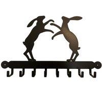 Poppyforge Tool Rack (Boxing Hares) - Steel - W54.6 x H30.5 cm - Black