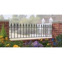 Burbage Iron Craft Saxon Spear Top Flat Railing Panel, Steel - Fits Gap - W1830 x H490mm in Black