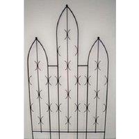 Poppy Forge Triple Centre Point Gothic Screen - Plant Support - Steel - Black
