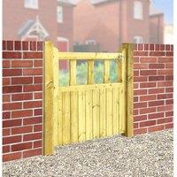 Burbage Iron Craft Quorn Single Garden Gate - Pressure Treated Redwood - W900 x H900 mm in Brown