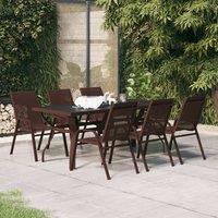 Berkfield Home 7 Piece Garden Dining Set Brown & Black