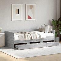 Daybed with Drawers without Mattress Grey Sonoma 90x200 cm