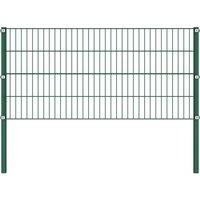 Berkfield Home Fence Panel with Posts Iron 1.7x0.8 m Green