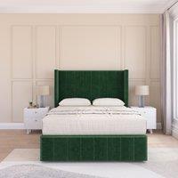 Melbourne Upholstered Wingback Bed Set With No Drawers & 54" Floor standing Headboard -Plush Velvet