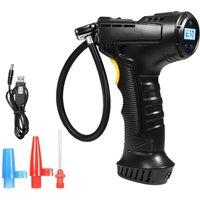 Dragodirect 12V Portable LED Tyre Inflator Fast 150 PSI Car & Bike Air Pump with 4 Nozzles & Cooling System in Black