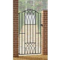 Burbage Iron Craft Abbey Modern Verona Tall Bow Top Single Gate, Fits Gap W955 x H1798 mm in Black