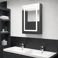 Berkfield Home LED Bathroom Mirror Cabinet Grey 50x13x70 cm | Size: 50 x 13 x 70 cm
