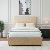 Bedmaster Linen Divan Base & Plain Headboard in Natural | Size: Small Double