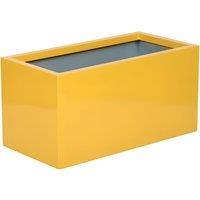 Primrose Galvanised Zinc Trough Patio Planter with Drainage Hole in Yellow 64cm