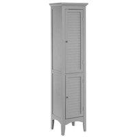 Teamson Home Glancy Wooden Linen Tower Tall Bathroom Cabinet Grey With Storage
