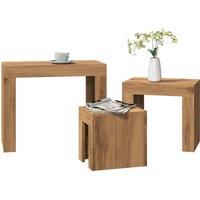 Berkfield Home Nesting Coffee Tables 3 pcs Artisian Oak Engineered Wood in Brown