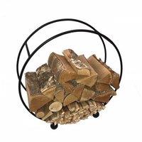 Poppyforge Log Basket Round - Steel - L22.9xW64.8xH66 cm - Powder Coated Black