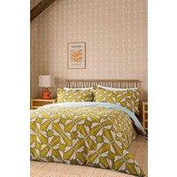 Scion 'Moon Flights' Cotton Duvet Cover Set in Mustard | Size: Super King
