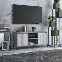 Berkfield Home TV Cabinet with Metal Legs Grey Sonoma 103.5x35x50 cm