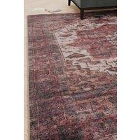 Kukoon Plum Distressed Soft Washable & Liquid Repellent Living Room Area Rug in Wine | Size: 80 cm x 150 cm