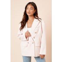 Dorothy Perkins Women's Petite Oversized Double Breasted Blazer in Blush | Size: 12