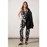 Geo Print Jersey Wrap Jumpsuit