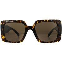 Versace Women's Square Havana Dark Brown Sunglasses