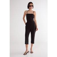 NastyGal Women's Tailored Capri Romper in Black | Size: 6