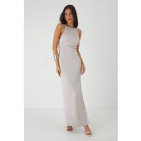 MissPap Women's Premium Satin Racer Open Back Bridesmaid Dress in Champagne | Size: 12