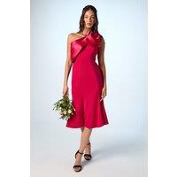 Bow One Shoulder Midi Dress