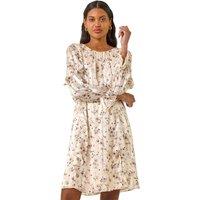 Floral Frill Dobby Print Dress