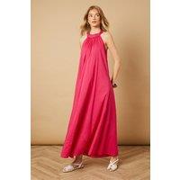Oasis Women's Halterneck Maxi Smock Dress in Pink | Size: 12
