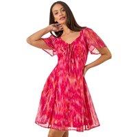 Blurred Foil Print Dress