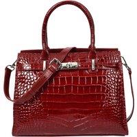 House of Leather Women's Womens Real Leather Handbag Mid Size Bag Noelle Brown in Red | Size: Medium