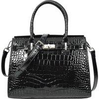 House of Leather Women's Womens Real Leather Handbag Mid Size Bag Noelle Brown in Black | Size: Medium