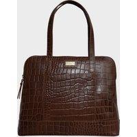 EVA' Croc Embossed Real Leather Designer Unlined Tote Bag