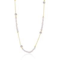 Spero London Women's Baroque Irregular Pearl Jewelled Sterling Silver Chain Necklace in Gold