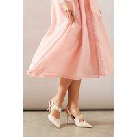 Wallis Women's Evie Asymmetric Pointed Stiletto High Heel Court Shoes in Bone | Size: 8