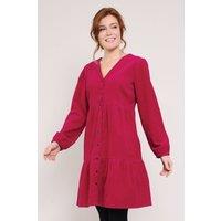 Nomads Clothing Women's Cotton Chunky Cord Tiered Tunic Dress in Crimson | Size: 14