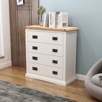 Cabinet Bits Cosenza 4 Drawer Chest of Drawers Bras Drop Handle in Off-White