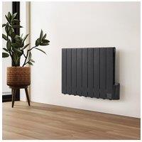 H&O Direct 1500W Electric Oil Filled Radiator Space Heater with LED Screen in Black