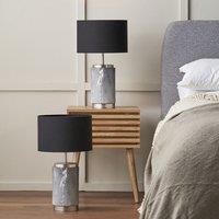 Ruma Set of 2 Carrara Grey Marble Effect Ceramic Table Lamp