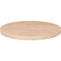 Berkfield Home Round Table Top 40x2, 5 cm Untreated Solid Wood Oak in Brown