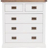 Cabinet Bits Cosenza 5 Drawer Chest of Drawers Bras Drop Handle in Off-White