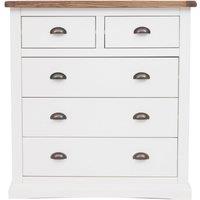 Cabinet Bits Cosenza 5 Drawer Chest of Drawers Brass Cup Handle in Off-White