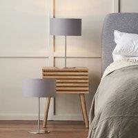 Ruma Set of 2 Elin Brushed Silver & Steel Grey Table Lamp